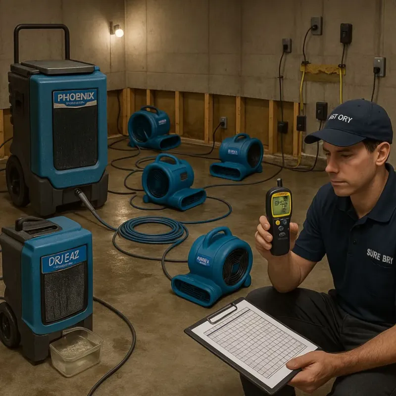 Structural Drying and Dehumidification process in Kellogg, ID